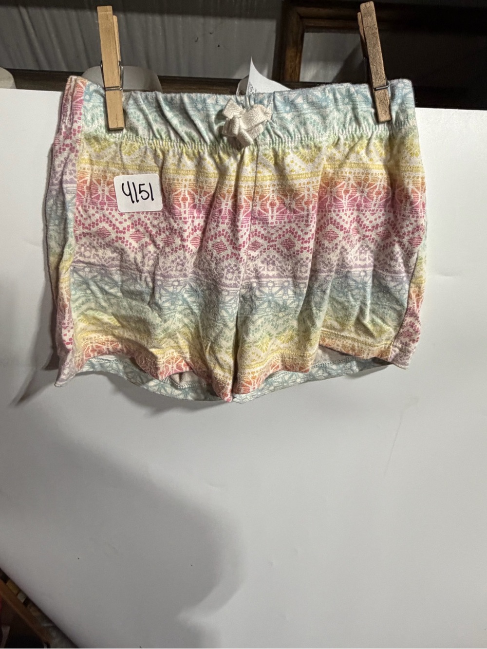 #4151-The Children's Place Pastel Multicolor Geometric Shorts